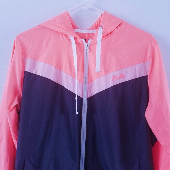 Fila Sport neon pink full zip windbreaker jacket M - Picture 4 of 7